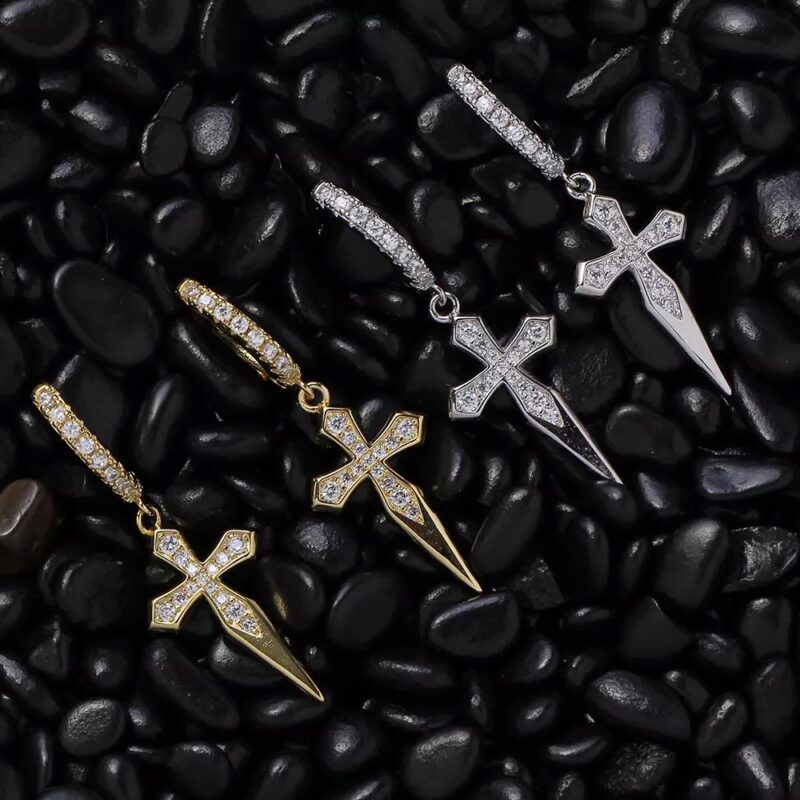 Cross Drop Earring - Shop8th