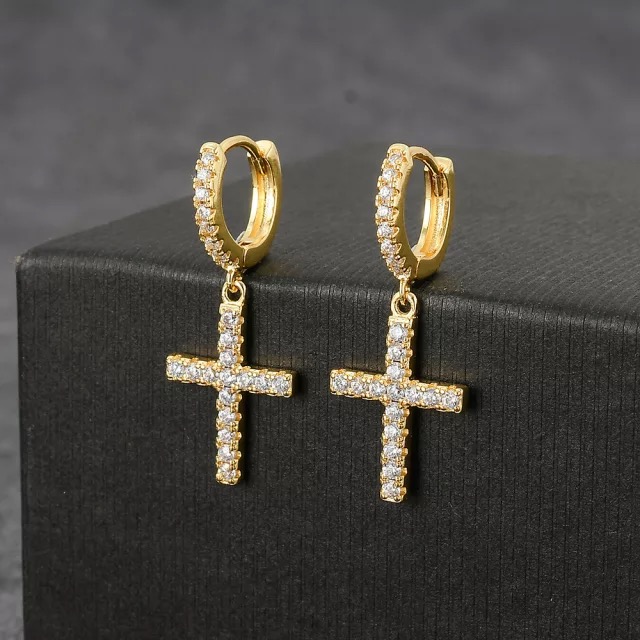 Elegant Cross Earrings crafted in Gold, Silver, and Rose Gold plating, featuring sparkling stones for a refined and modern look. Perfect for everyday elegance or special occasions. Elevate your style with the Shop8th Cross Earrings — sparkling statement pieces in Gold, Silver, and Rose Gold plating. Elegant, meaningful, and timelessly chic. Faith meets fashion. ✨ The Shop8th Cross Earrings — elegant sparkle with timeless meaning. Shop8th Silver Cross Earrings with sparkling stones on dark background