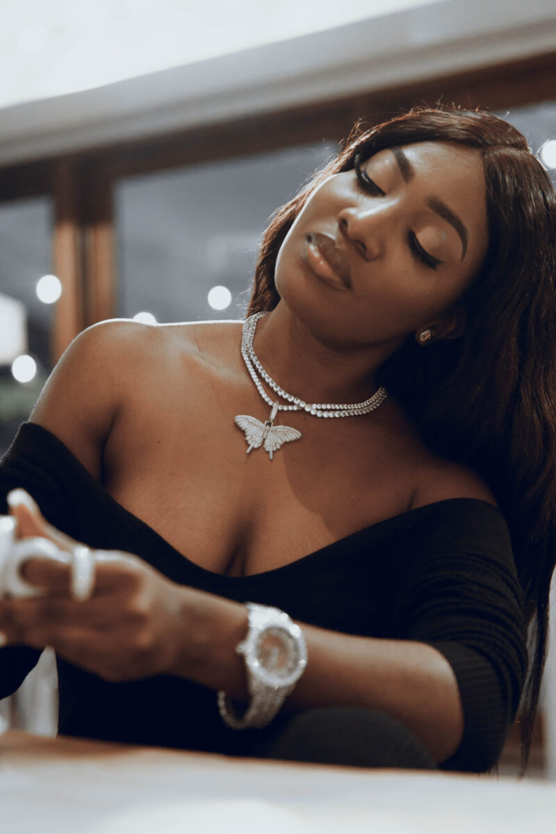 Butterfly pendant X tennis necklace