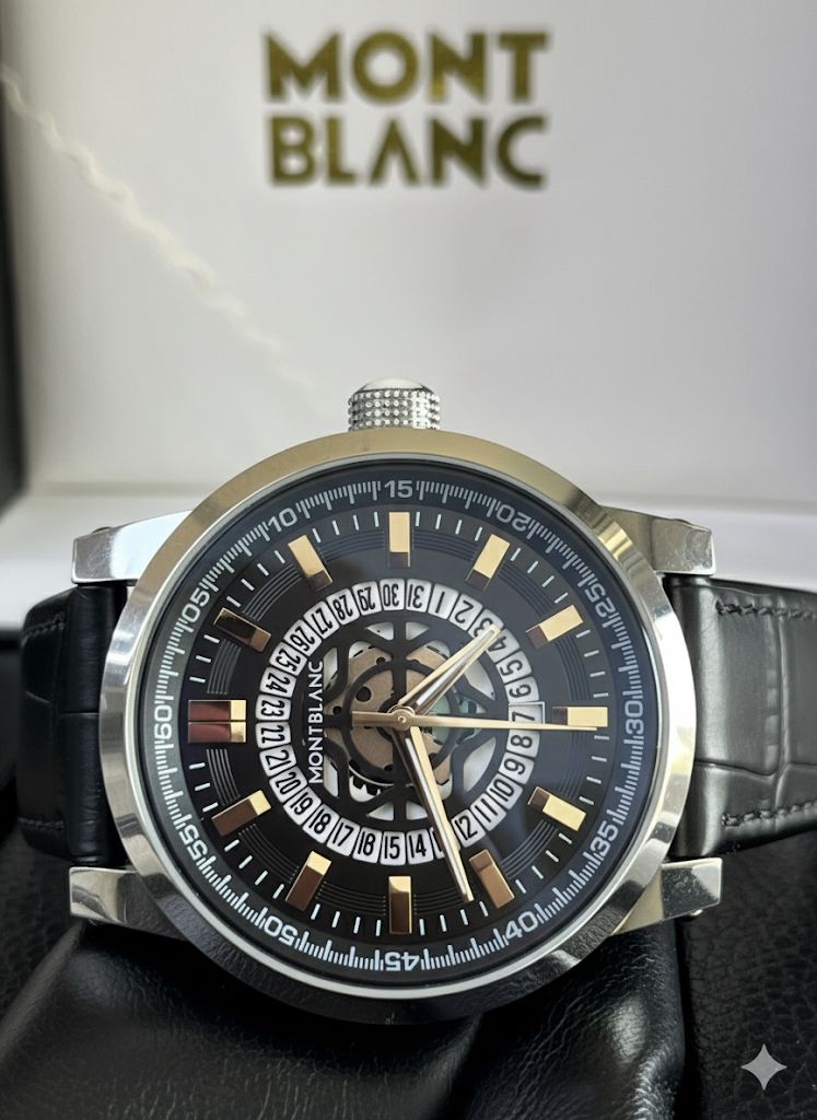 Experience unmatched sophistication with this authentic Montblanc watch, crafted for individuals who appreciate precision, luxury, and timeless design. Built with meticulous German craftsmanship, this remarkable timepiece features a sleek profile, premium materials, and a movement engineered for exceptional accuracy. The refined dial, elegant markers, and signature Montblanc detailing make it the perfect accessory for business, formal occasions, or everyday elegance. Whether you're adding to your collection or searching for the perfect gift, this Montblanc watch delivers enduring value and a powerful statement of class. Designed to last, it blends modern functionality with iconic luxury—making every moment feel extraordinary. Key Highlights Genuine Montblanc craftsmanship Premium durable materials Elegant, timeless design suitable for all occasions Precision movement for reliable performance Ideal gift for luxury watch enthusiasts Own a piece of luxury. Make every second count with Montblanc.