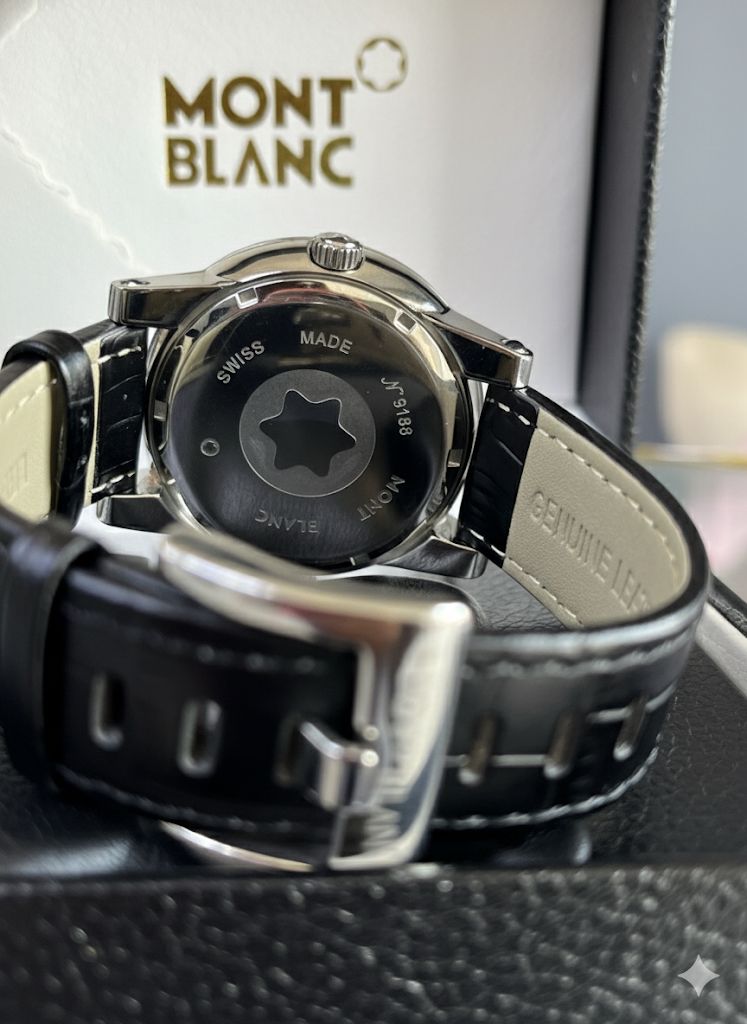 Experience unmatched sophistication with this authentic Montblanc watch, crafted for individuals who appreciate precision, luxury, and timeless design. Built with meticulous German craftsmanship, this remarkable timepiece features a sleek profile, premium materials, and a movement engineered for exceptional accuracy. The refined dial, elegant markers, and signature Montblanc detailing make it the perfect accessory for business, formal occasions, or everyday elegance. Whether you're adding to your collection or searching for the perfect gift, this Montblanc watch delivers enduring value and a powerful statement of class. Designed to last, it blends modern functionality with iconic luxury—making every moment feel extraordinary. Key Highlights Genuine Montblanc craftsmanship Premium durable materials Elegant, timeless design suitable for all occasions Precision movement for reliable performance Ideal gift for luxury watch enthusiasts Own a piece of luxury. Make every second count with Montblanc.