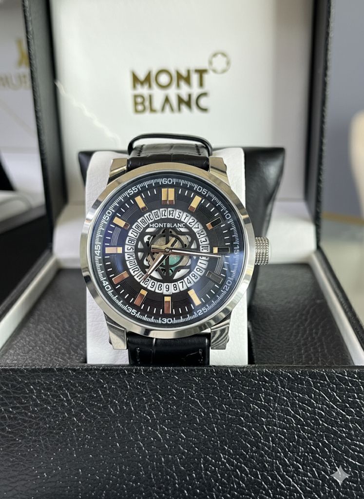 Experience unmatched sophistication with this authentic Montblanc watch, crafted for individuals who appreciate precision, luxury, and timeless design. Built with meticulous German craftsmanship, this remarkable timepiece features a sleek profile, premium materials, and a movement engineered for exceptional accuracy. The refined dial, elegant markers, and signature Montblanc detailing make it the perfect accessory for business, formal occasions, or everyday elegance. Whether you're adding to your collection or searching for the perfect gift, this Montblanc watch delivers enduring value and a powerful statement of class. Designed to last, it blends modern functionality with iconic luxury—making every moment feel extraordinary. Key Highlights Genuine Montblanc craftsmanship Premium durable materials Elegant, timeless design suitable for all occasions Precision movement for reliable performance Ideal gift for luxury watch enthusiasts Own a piece of luxury. Make every second count with Montblanc.