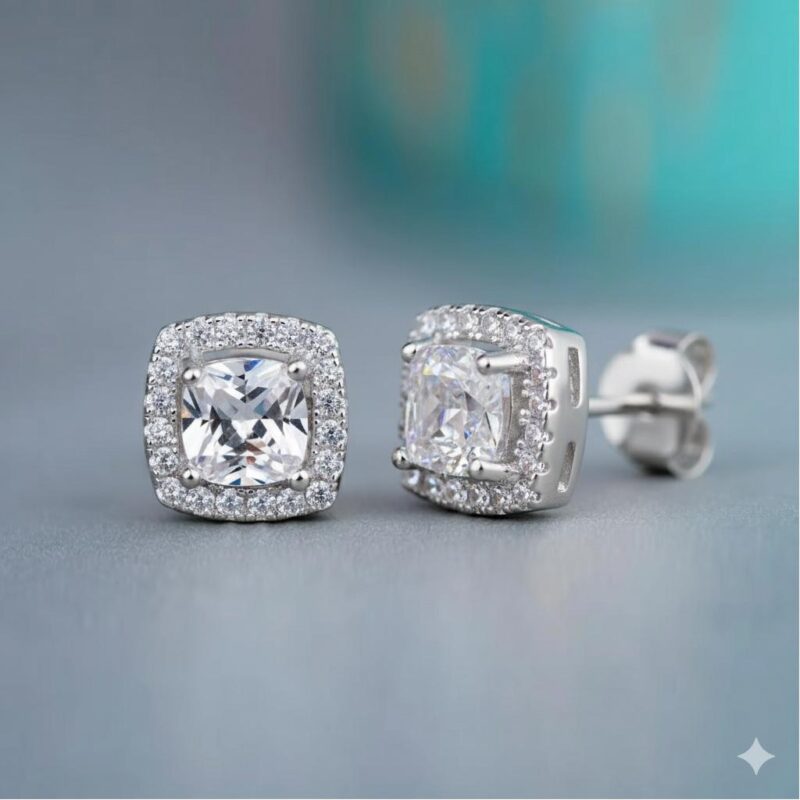 Sterling Silver Metal Base & Moissanite Stud Premium S925 Sterling Silver: Crafted with high-quality S925 silver for lasting brilliance and durability. Radiant Moissanite Sparkle: Features expertly cut moissanite stones that deliver diamond-like fire and exceptional clarity. Hypoallergenic & Skin-Friendly: Safe for sensitive ears, offering all-day comfort without irritation. Elegant Everyday Luxury: Lightweight, timeless, and versatile—perfect for both special occasions and daily wear. Tarnish-Resistant Finish: Designed to maintain its shine and beauty with minimal maintenance.