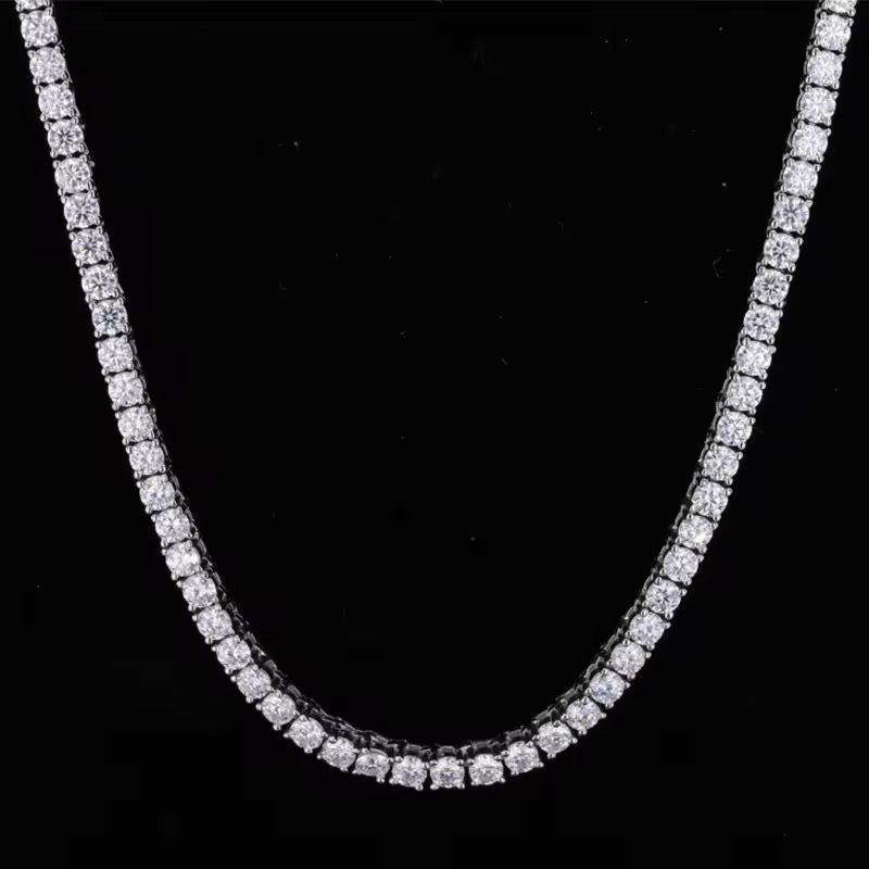 S925 Sterling Silver Moissanite Tennis Chain – Shop8th Jewelry Luxury S925 sterling silver tennis chain with premium moissanite stones, designed by Shop8th for maximum brilliance and timeless sophistication Shop8th S925 Moissanite Tennis Chain in sterling silver with brilliant moissanite stones